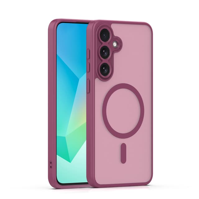 Луксозен гръб / кейс / Matte Case с безжично зареждане MagSafe за Samsung A17 - тъмнолилав