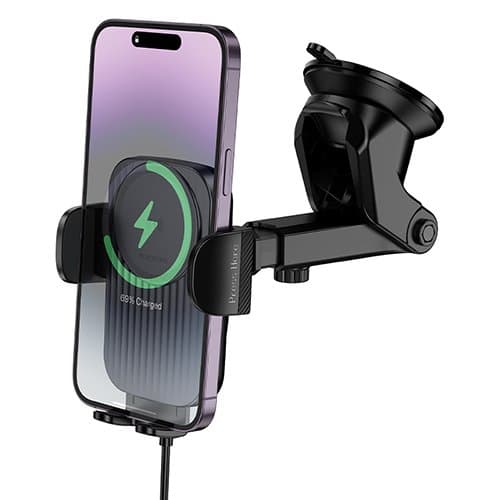 Универсална Стойка за кола с безжично зареждане Leading push-type wireless fast charging car holder BOROFONE BH222