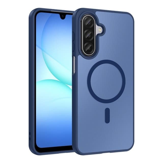 Луксозен твърд гръб / кейс / Matte Case с безжично зареждане MagSafe за Samsung A17 - син