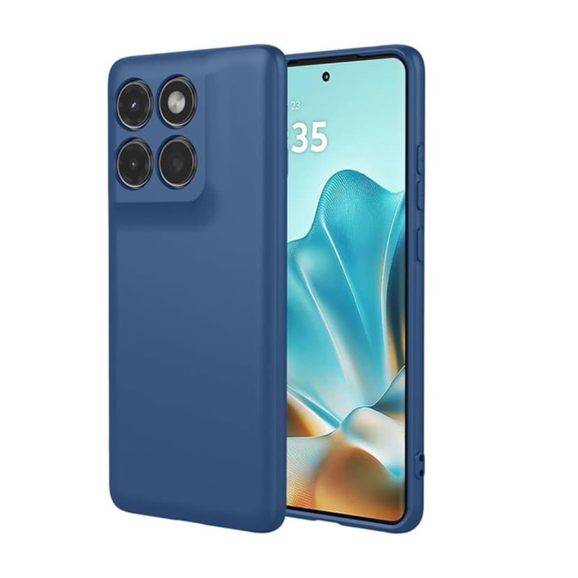 Силиконов калъф / гръб / Nano TPU за Motorola Moto G67 - Син със защита за камерата