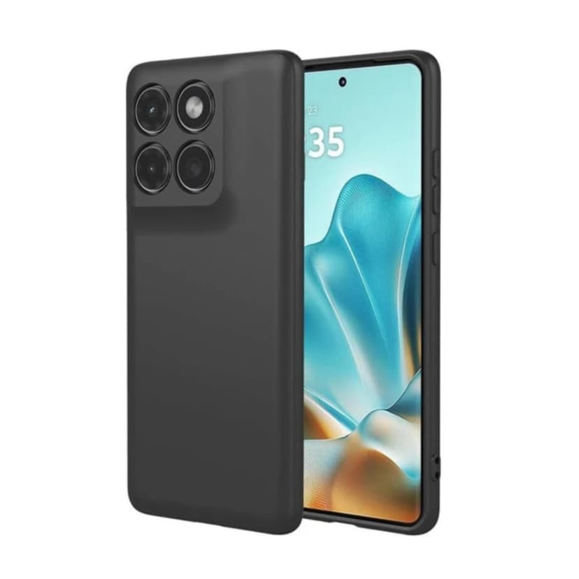 Силиконов калъф / гръб / Nano TPU за Motorola Moto G77 - Черен със защита за камерата