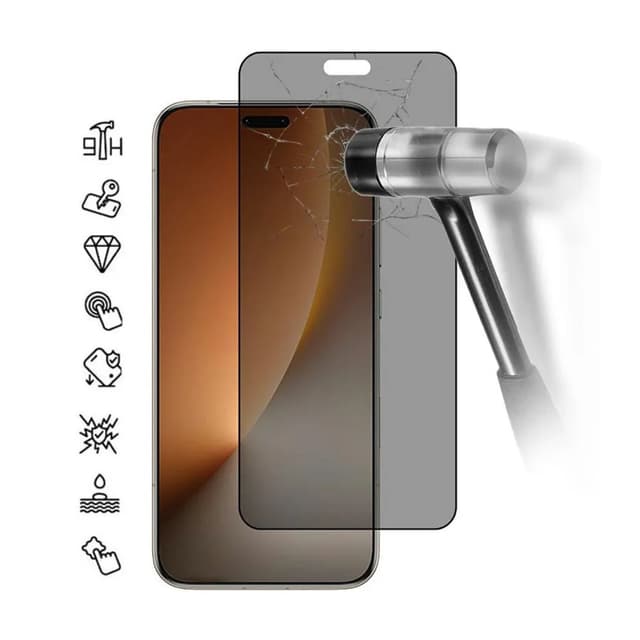 Privacy Tempered glass OG Full Glue screen protector за Samsung A16 / Извит стъклен скрийн протектор Privacy с лепило от вътрешната страна за Samsung A16