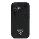 Оригинален кейс GUESS HC MAGSAFE GRAINED PU HOT STAMP TRIANGLE iPhone 16 - Черен — снимка 3