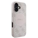 Оригинален кейс GUESS HC MAGSAFE PU 4G CIRCLE W/ CLASSIC LOGO iPhone 16 - Розов — снимка 4