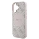 Оригинален кейс GUESS HC MAGSAFE PU 4G CIRCLE W/ CLASSIC LOGO iPhone 16 - Розов — снимка 6