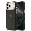 Оригинален кейс GUESS HC MAGSAFE PU W/ PEONY HOT STAMP iPhone 17 Pro Max - Черен — снимка 1