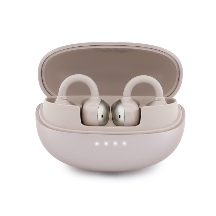 Безжични Bluetooth слушалки GUESS OWS METALLIC PINK FINISH ELECTROPLATED PARTS CLASSIC LOGO - Розови