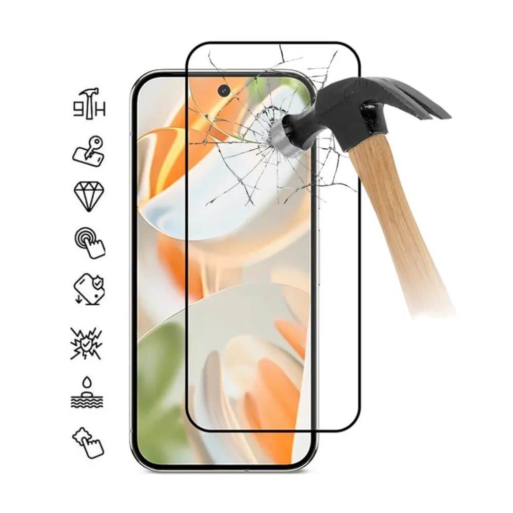 5D full cover Tempered glass Full Glue screen protector Samsung S26 FE / Извит стъклен скрийн протектор с лепило от вътрешната страна за Samsung S26 FE - черен кант