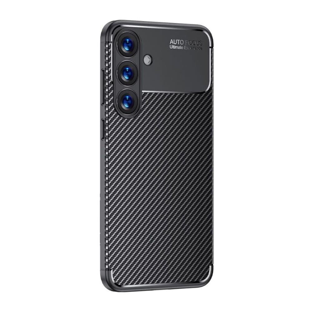 Луксозен силиконов калъф / кейс / Auto Focus Carbon Case Samsung S26 FE - черен Карбон