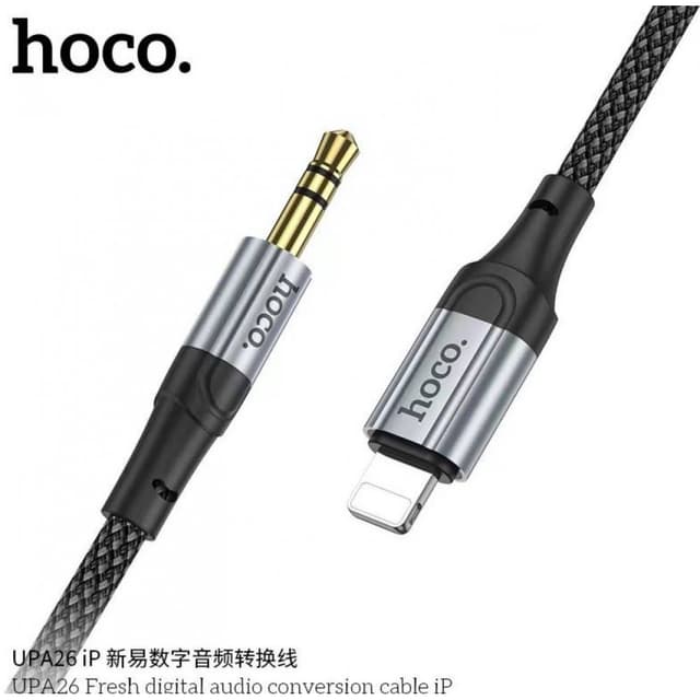 Аудио Преходник / Адаптер / HOCO UPA26 кабел 3.5mm към iPhone (lightning) 1M