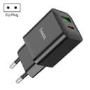 Бързо мрежово зарядно устройство HOCO N28 “Founder” 20W (USB-C + USB-A) – Черно — снимка 1