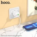 Бързо мрежово зарядно устройство HOCO N28 “Founder” 20W (USB-C + USB-A) – Бяло — снимка 3