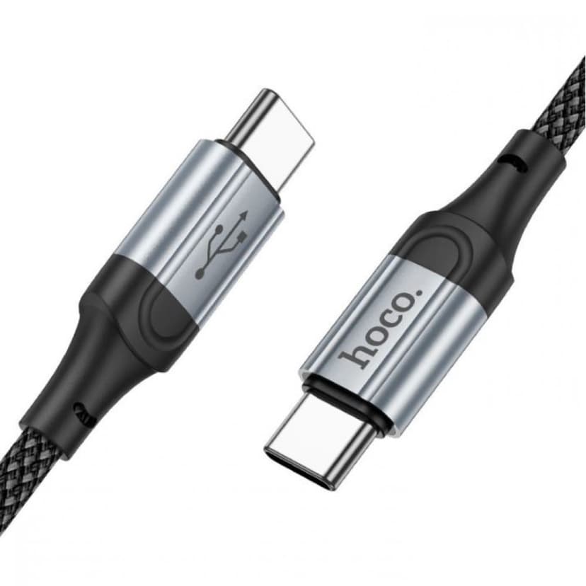 Кабел за бързо зареждане и данни HOCO X102 “Fresh” 60W Type-C към Type-C (1 метър) – Черен