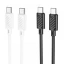 Кабел за бързо зареждане и данни HOCO X88 “Gratified” 60W Type-C към Type-C (1 метър) – Бял — снимка 3