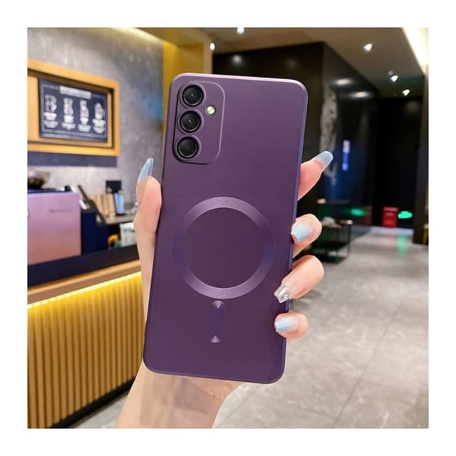 Силиконов калъф / гръб / TPU кейс Electro case MagSafe за Samsung A18 - Лилав със защита за камерата