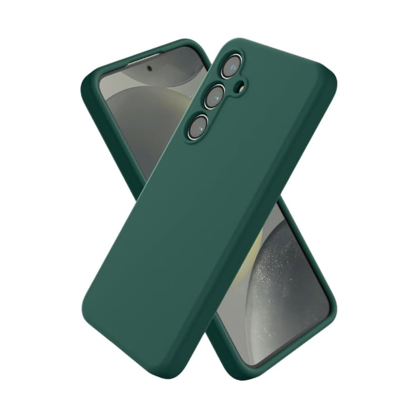 Силиконов калъф / кейс/ за Samsung S26 FE - Тъмнозелен гръб със защита за камерата